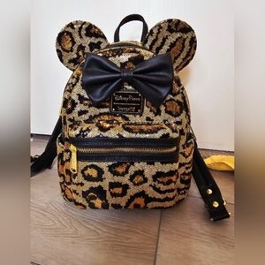 Brand new Minnie Mouse Sequined Animal print Loungefly NWT